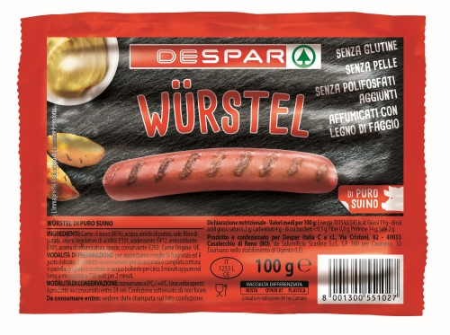 WURSTEL PURO SUINO DESPAR  CFGR0100